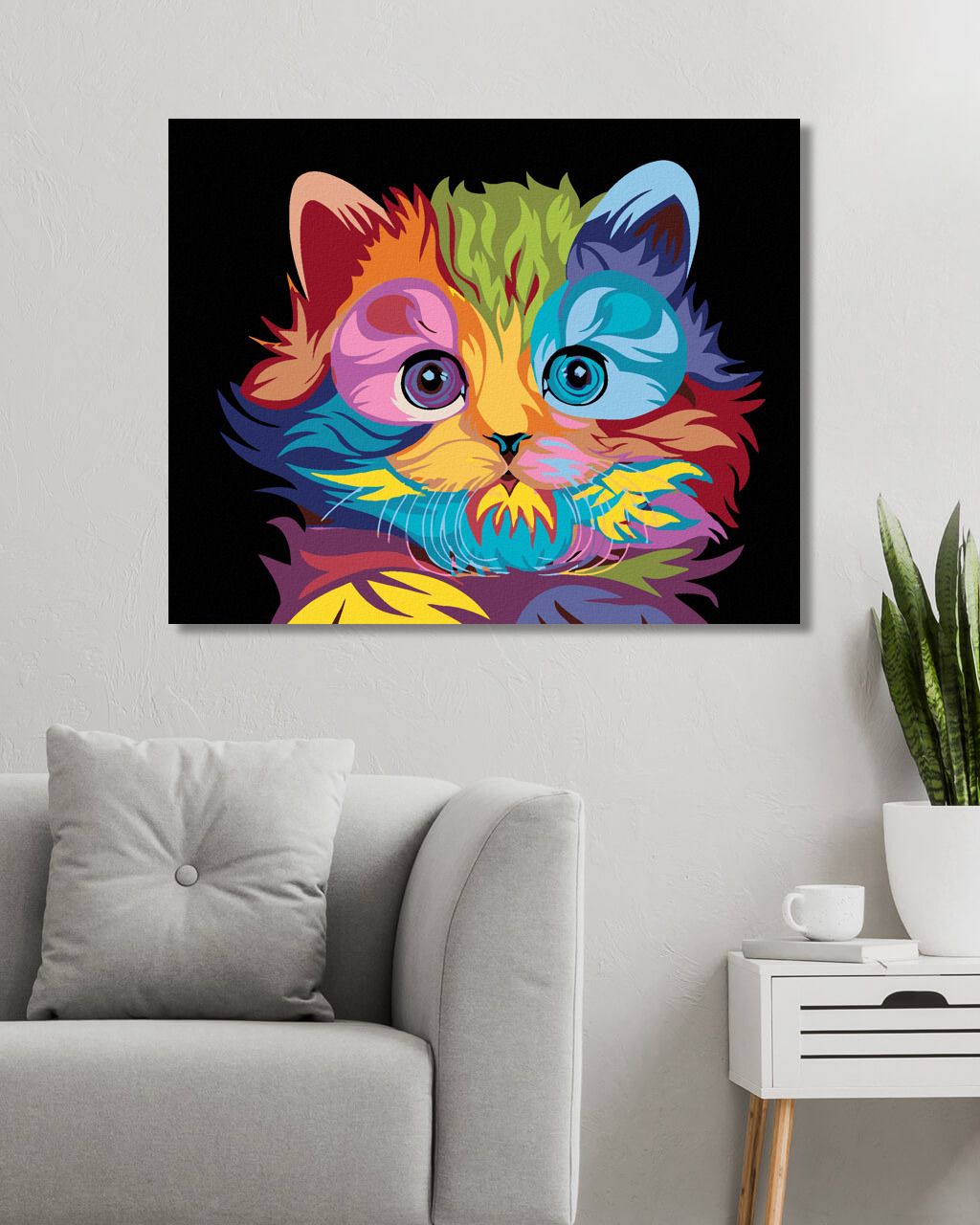 zuty Malování podle čísel - BAREVNÉ KOŤÁTKO - Rozměr: 40x50 cm, Rámování: Varianta: vypnuté plátno na rám - obrázek 2