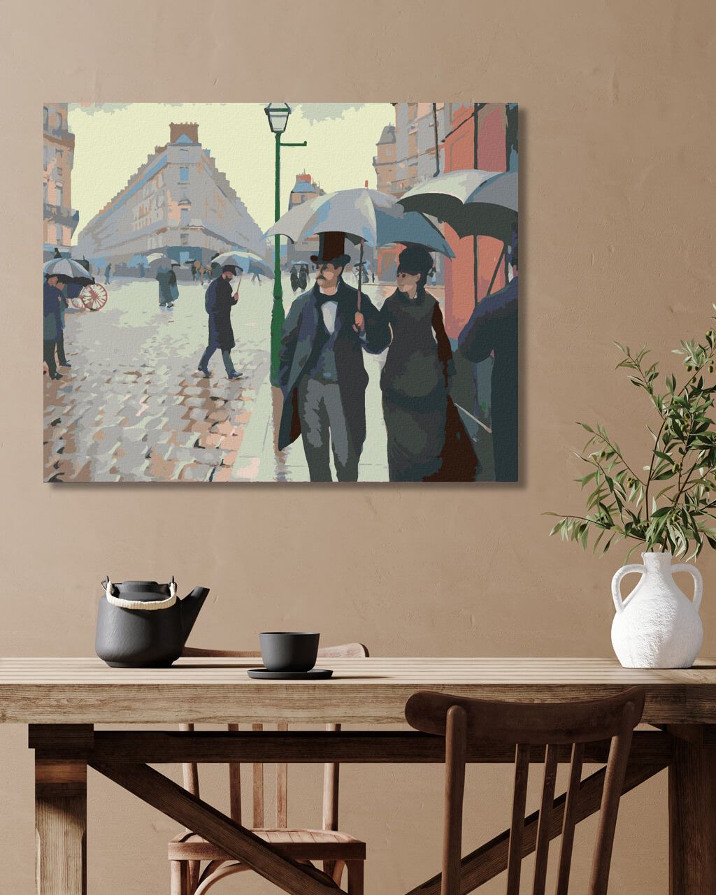 zuty Malování podle čísel - PARIS STREET; RAINY DAY (GUSTAVE CAILLEBOTTE) - Rozměr: 40x50 cm, Rámování: Varianta: vypnuté plátno na rám - obrázek 8