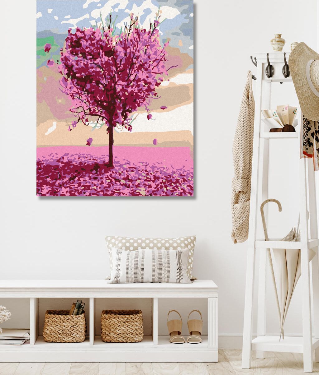 zuty Malování podle čísel - RŮŽOVÝ SRDCOVÝ STROM - Rozměr: 40x50 cm, Rámování: Varianta: vypnuté plátno na rám - obrázek 6