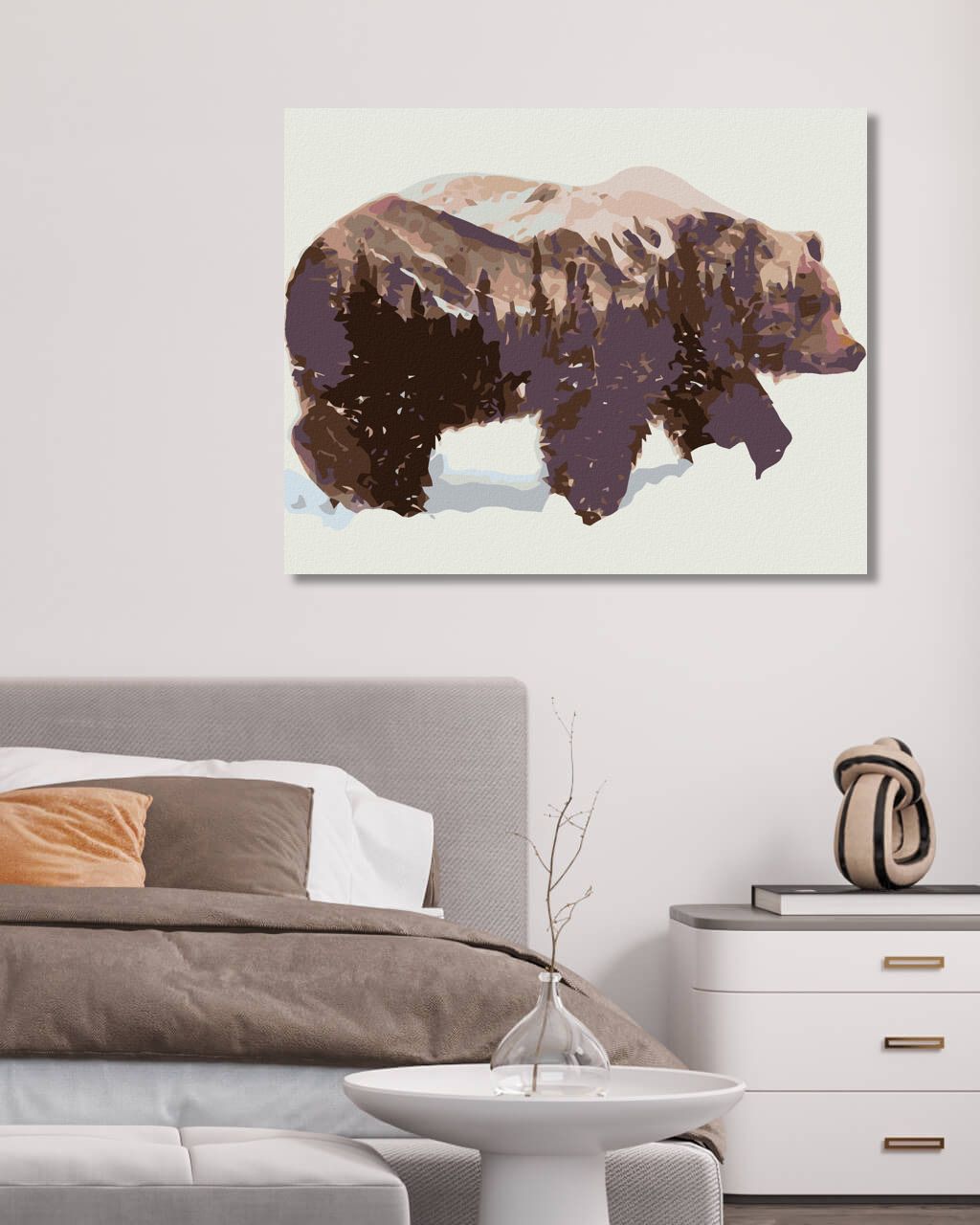 zuty Malování podle čísel - MEDVĚD - Rozměr: 40x50 cm, Rámování: Varianta: vypnuté plátno na rám - obrázek 4