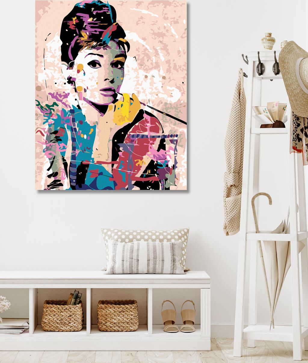 zuty Malování podle čísel - AUDREY HEPBURN - Rozměr: 40x50 cm, Rámování: Varianta: vypnuté plátno na rám - obrázek 2