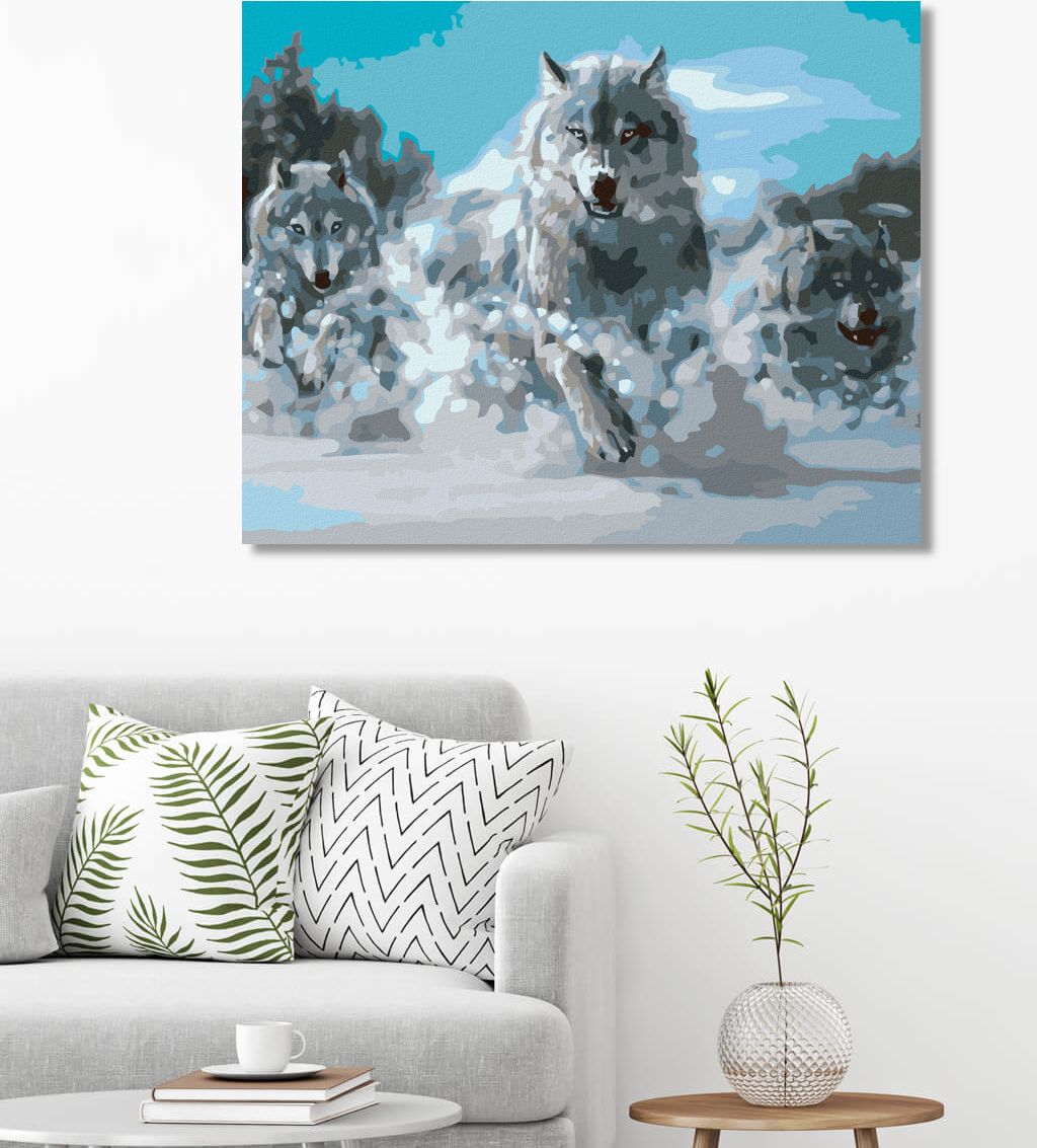 zuty Malování podle čísel - BĚŽÍCÍ VLCI - Rozměr: 40x50 cm, Rámování: Varianta: bez rámu a bez vypnutí plátna - obrázek 8