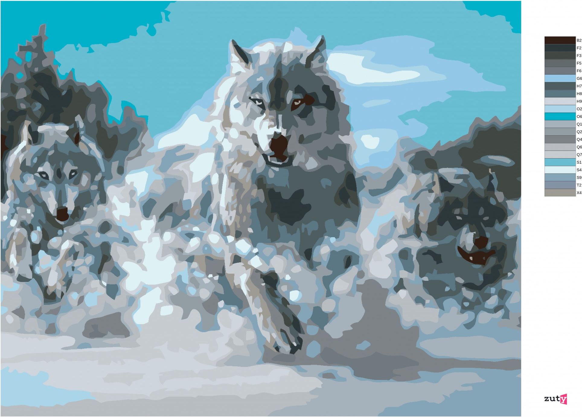 zuty Malování podle čísel - BĚŽÍCÍ VLCI - Rozměr: 40x50 cm, Rámování: Varianta: vypnuté plátno na rám - obrázek 10
