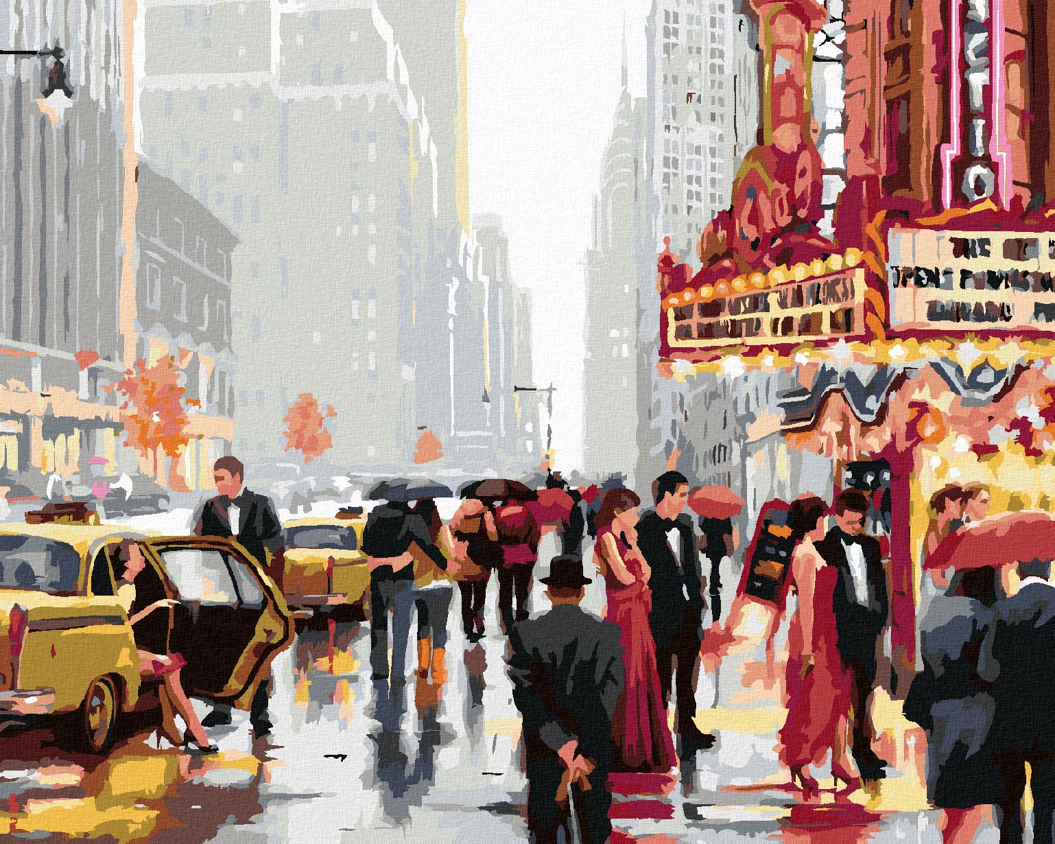 zuty Malování podle čísel - DIVADLO V NEW YORKU (RICHARD MACNEIL) - Rozměr: 40x50 cm, Rámování: Varianta: vypnuté plátno na rám - obrázek 1