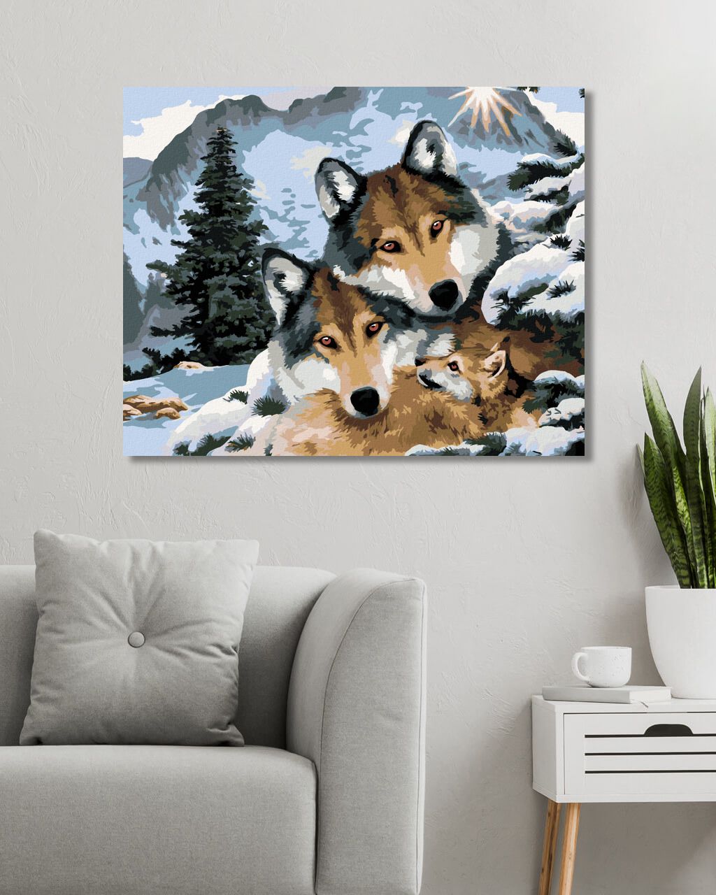 zuty Malování podle čísel - VLCI A ZIMNÍ KRAJINA (HOWARD ROBINSON) - Rozměr: 40x50 cm, Rámování: Varianta: vypnuté plátno na rám - obrázek 5