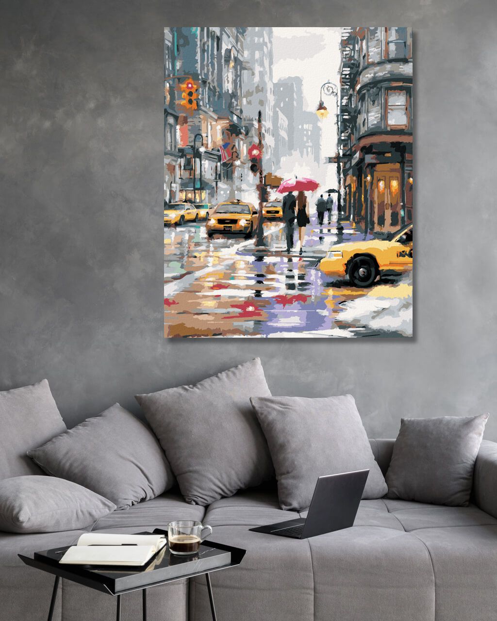 zuty Malování podle čísel - ŽLUTÉ TAXÍKY V NEW YORKU (RICHARD MACNEIL) - Rozměr: 40x50 cm, Rámování: Varianta: vypnuté plátno na rám - obrázek 5