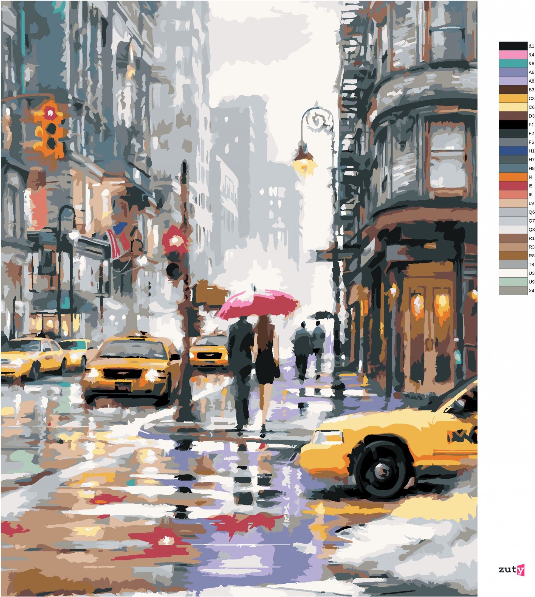zuty Malování podle čísel - ŽLUTÉ TAXÍKY V NEW YORKU (RICHARD MACNEIL) - Rozměr: 40x50 cm, Rámování: Varianta: vypnuté plátno na rám - obrázek 7