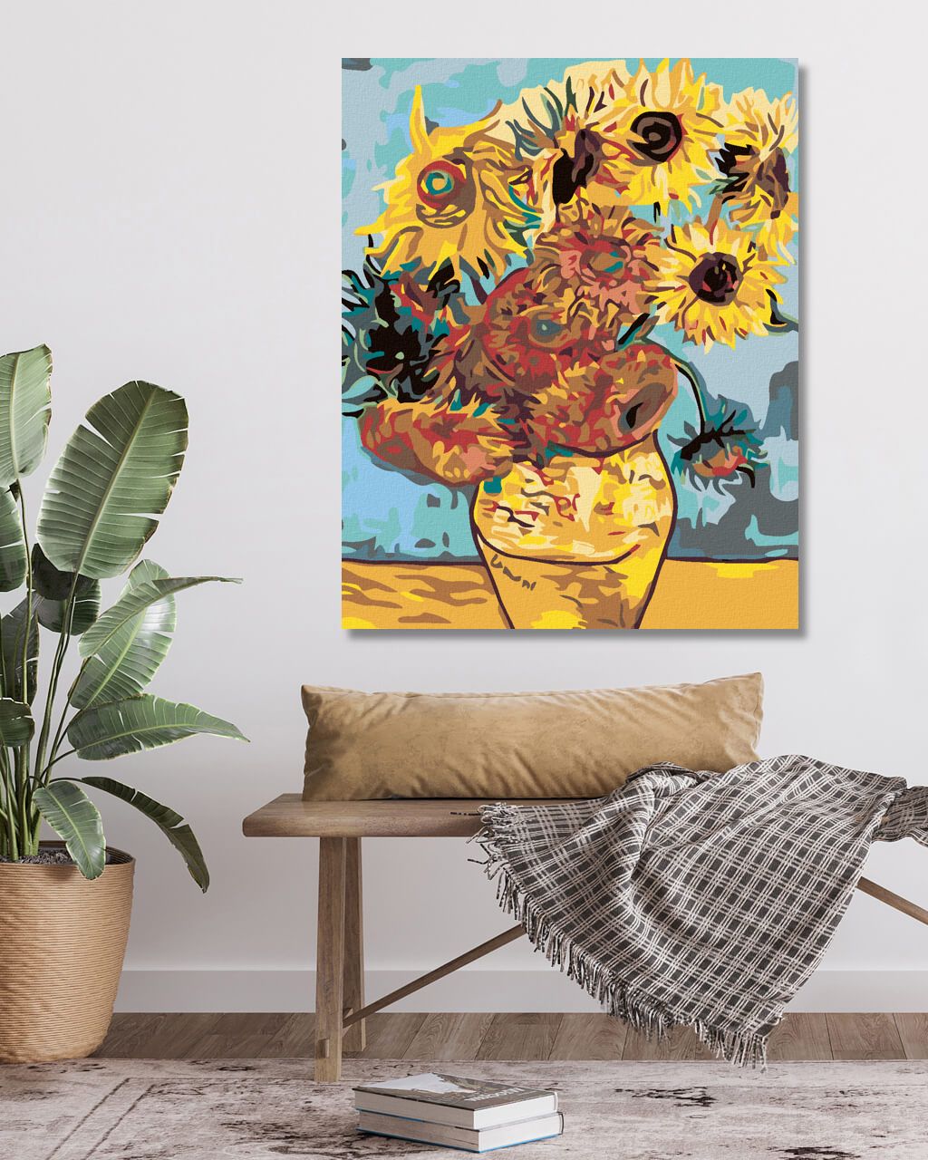 zuty Malování podle čísel - SLUNEČNICE (VAN GOGH) - Rozměr: 40x50 cm, Rámování: Varianta: vypnuté plátno na rám - obrázek 4