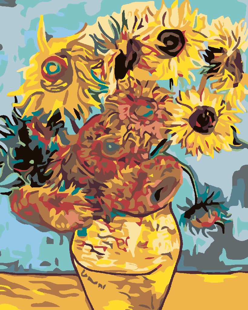 zuty Malování podle čísel - SLUNEČNICE (VAN GOGH) - Rozměr: 40x50 cm, Rámování: Varianta: vypnuté plátno na rám - obrázek 6