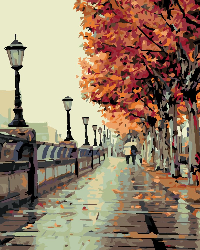 zuty Malování podle čísel - PODZIMNÍ PROCHÁZKA - Rozměr: 40x50 cm, Rámování: Varianta: bez rámu a bez vypnutí plátna - obrázek 5