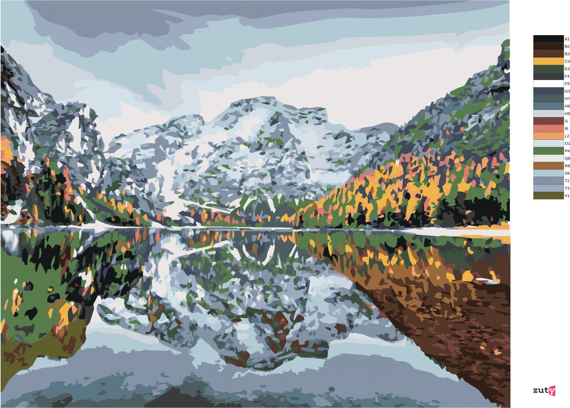 zuty Malování podle čísel - PRVNÍ SNÍH NA BRAIES LAKE - Rozměr: 40x50 cm, Rámování: Varianta: vypnuté plátno na rám - obrázek 10