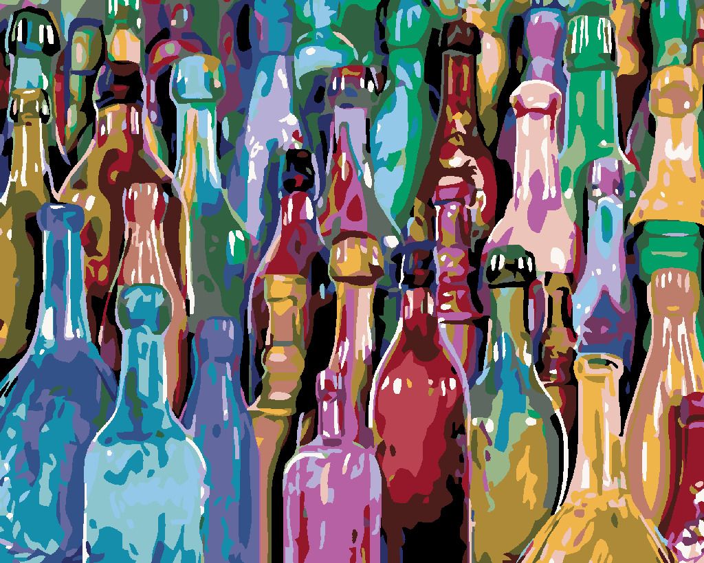 zuty Malování podle čísel - BAREVNÉ LAHVE - Rozměr: 40x50 cm, Rámování: Varianta: vypnuté plátno na rám - obrázek 3