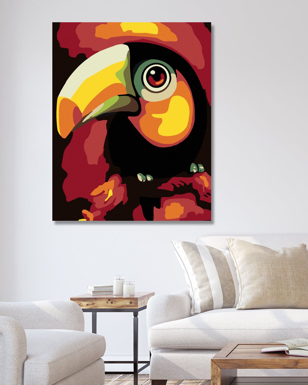 zuty Malování podle čísel - ZÁŘIVÝ PTÁK - Rozměr: 40x50 cm, Rámování: Varianta: vypnuté plátno na rám - obrázek 4