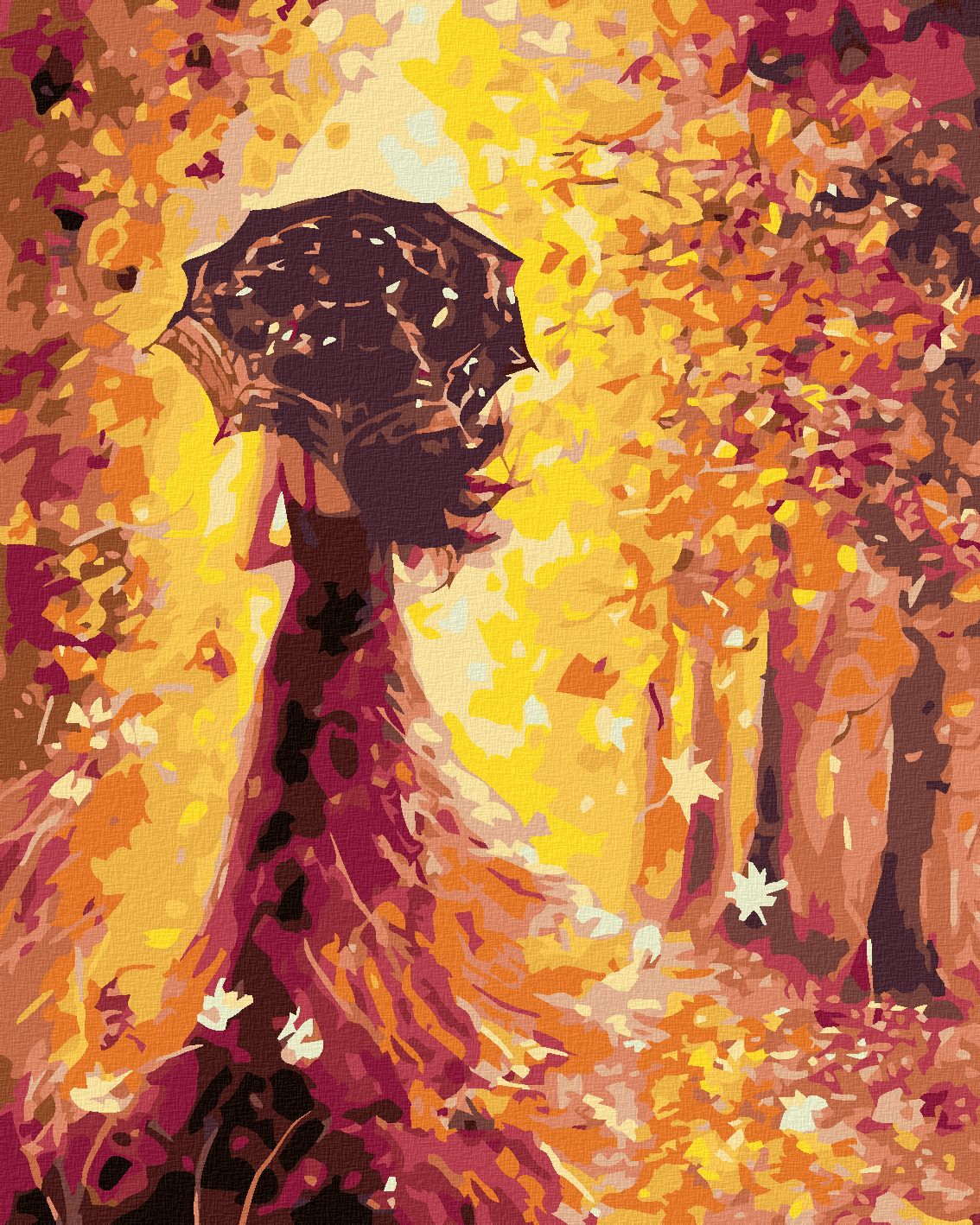 zuty Malování podle čísel - ŽENA S DEŠTNÍKEM - Rozměr: 40x50 cm, Rámování: Varianta: vypnuté plátno na rám - obrázek 1