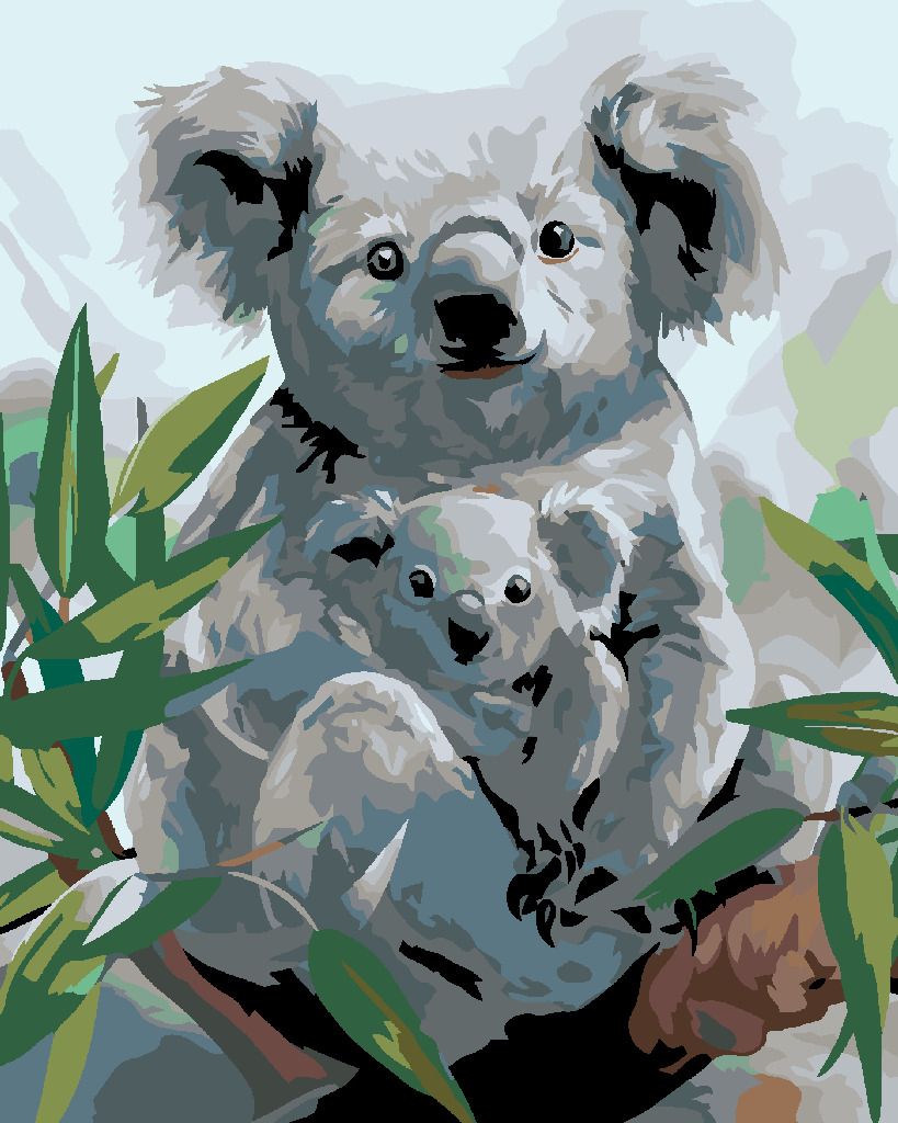 zuty Malování podle čísel - KOALA S MLÁDĚTEM - Rozměr: 40x50 cm, Rámování: Varianta: bez rámu a bez vypnutí plátna - obrázek 8