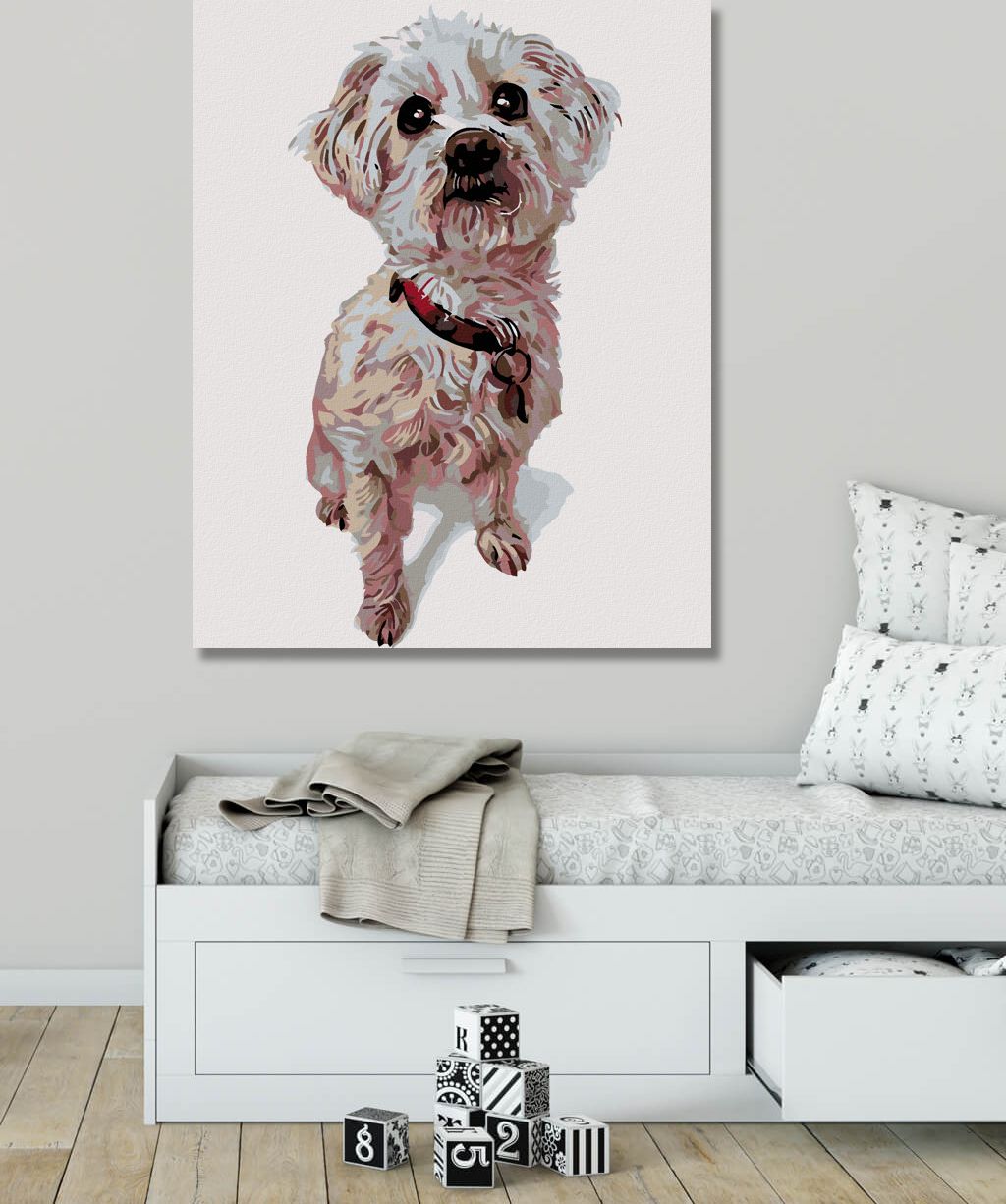 zuty Malování podle čísel - MALTÉZSKÝ PSÍK - Rozměr: 40x50 cm, Rámování: Varianta: bez rámu a bez vypnutí plátna - obrázek 8
