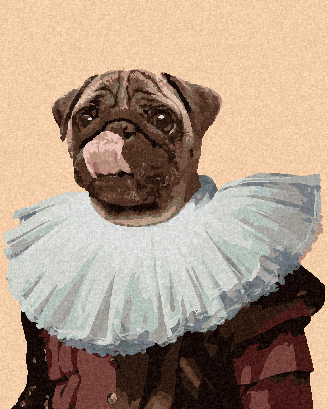 zuty Malování podle čísel - KRÁLOVSKÝ PES - MOPS - Rozměr: 40x50 cm, Rámování: Varianta: vypnuté plátno na rám - obrázek 1