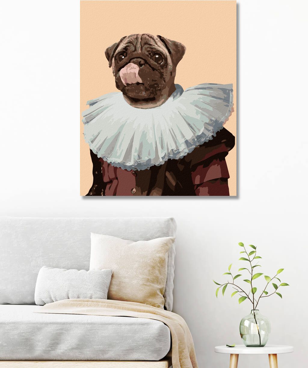 zuty Malování podle čísel - KRÁLOVSKÝ PES - MOPS - Rozměr: 40x50 cm, Rámování: Varianta: vypnuté plátno na rám - obrázek 5