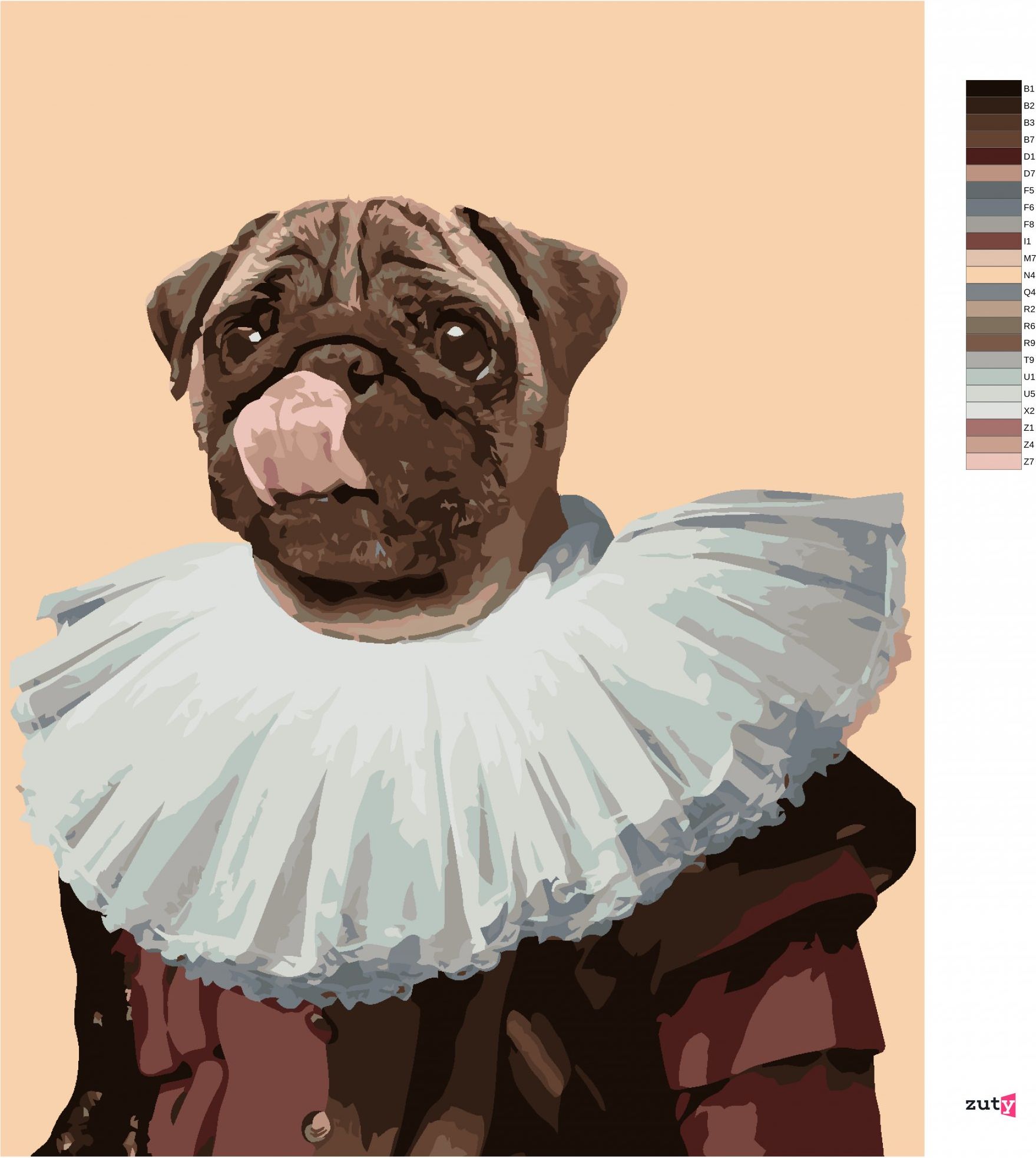 zuty Malování podle čísel - KRÁLOVSKÝ PES - MOPS - Rozměr: 40x50 cm, Rámování: Varianta: vypnuté plátno na rám - obrázek 10