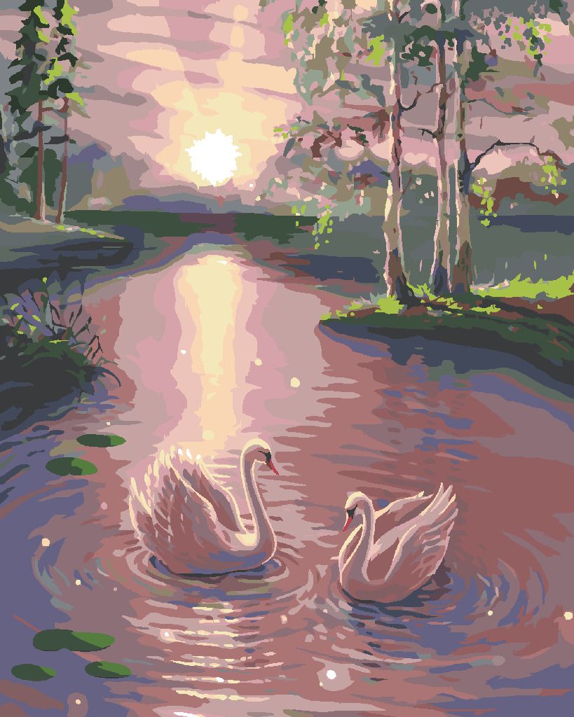 zuty Malování podle čísel - LABUTĚ NA VODĚ - Rozměr: 40x50 cm, Rámování: Varianta: vypnuté plátno na rám - obrázek 7
