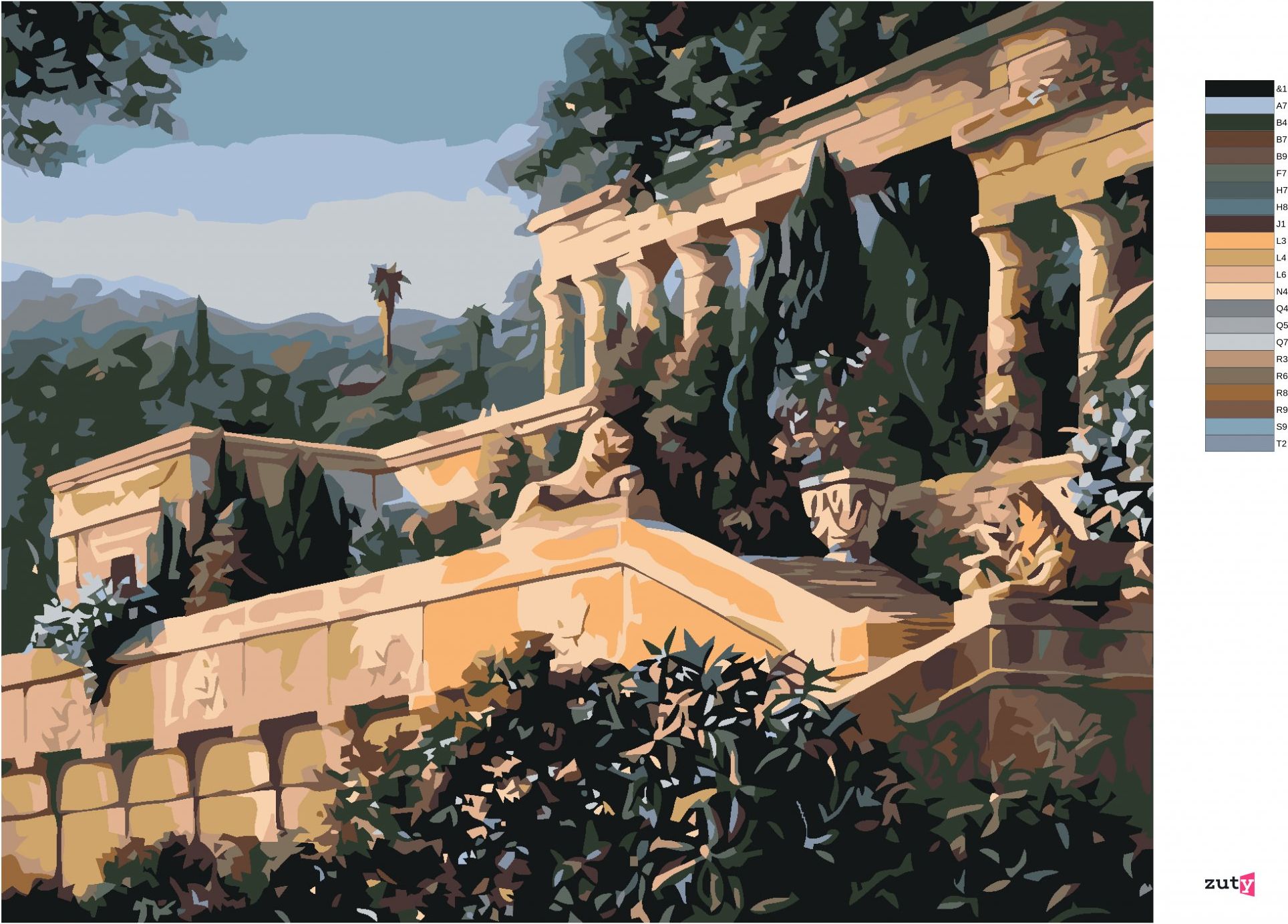 zuty Malování podle čísel - ARCHITEKTURA V ZAHRADĚ - Rozměr: 40x50 cm, Rámování: Varianta: vypnuté plátno na rám - obrázek 10
