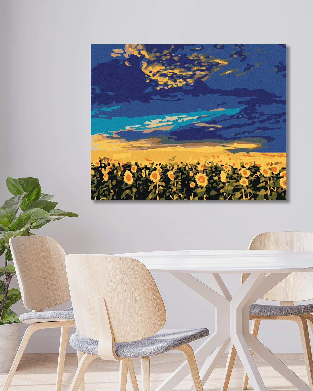 zuty Malování podle čísel - SLUNEČNICE - Rozměr: 40x50 cm, Rámování: Varianta: vypnuté plátno na rám - obrázek 2