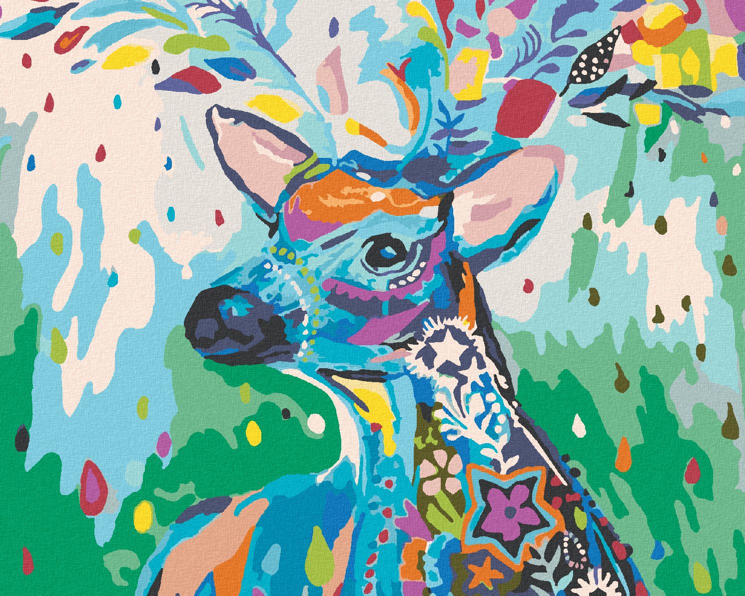 zuty Malování podle čísel - JELEN PLNÝ BAREV - Rozměr: 40x50 cm, Rámování: Varianta: vypnuté plátno na rám - obrázek 1