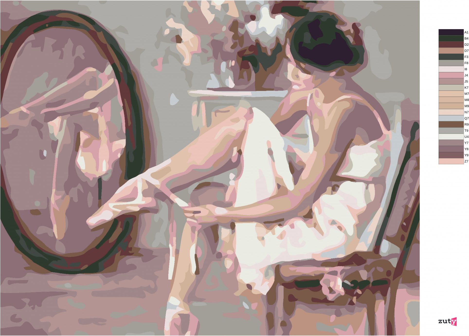 zuty Malování podle čísel - BALETKA PŘED ZRCADLEM - Rozměr: 40x50 cm, Rámování: Varianta: bez rámu a bez vypnutí plátna - obrázek 9