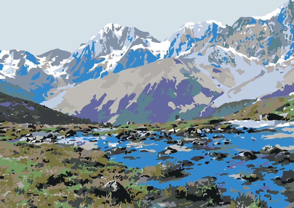 zuty Malování podle čísel - POTOK V HORÁCH - Rozměr: 40x50 cm, Rámování: Varianta: bez rámu a bez vypnutí plátna - obrázek 4
