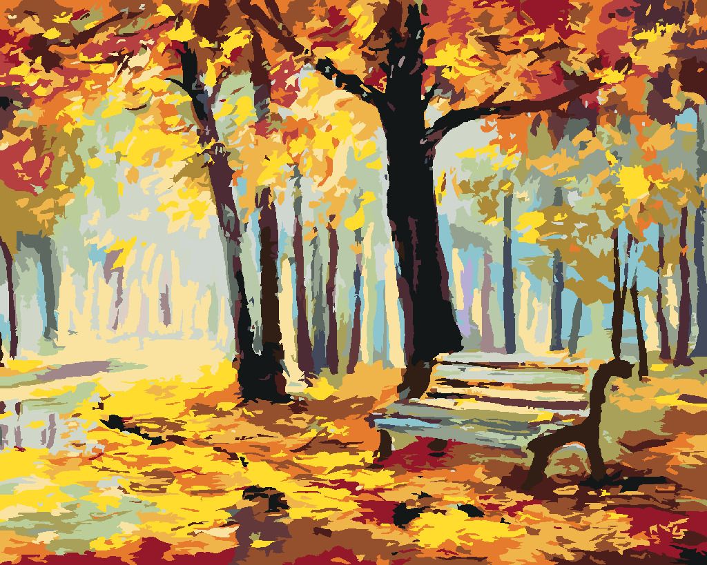 zuty Malování podle čísel - LAVIČKA V PARKU - Rozměr: 40x50 cm, Rámování: Varianta: vypnuté plátno na rám - obrázek 10