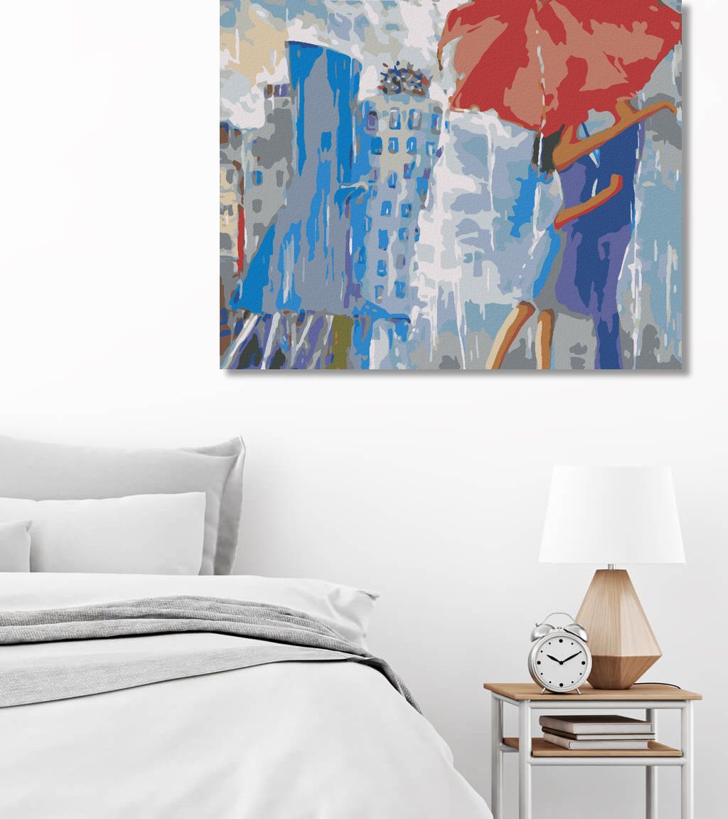 zuty Malování podle čísel - MĚSTO V DEŠTI - Rozměr: 40x50 cm, Rámování: Varianta: vypnuté plátno na rám - obrázek 2