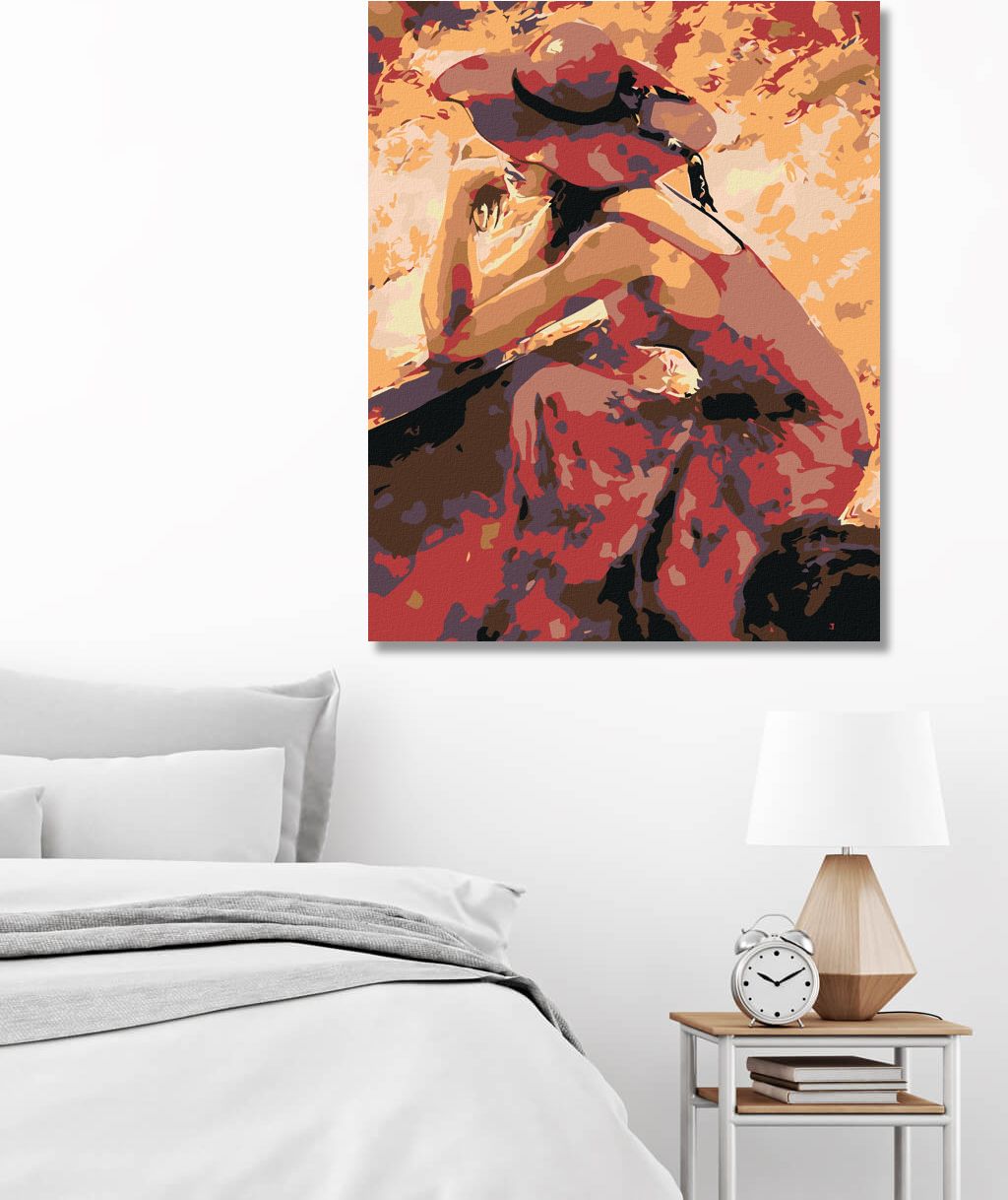 zuty Malování podle čísel - KRÁSNÁ ZASNĚNÁ ŽENA V ČERVENÉM - Rozměr: 40x50 cm, Rámování: Varianta: bez rámu a bez vypnutí plátna - obrázek 9