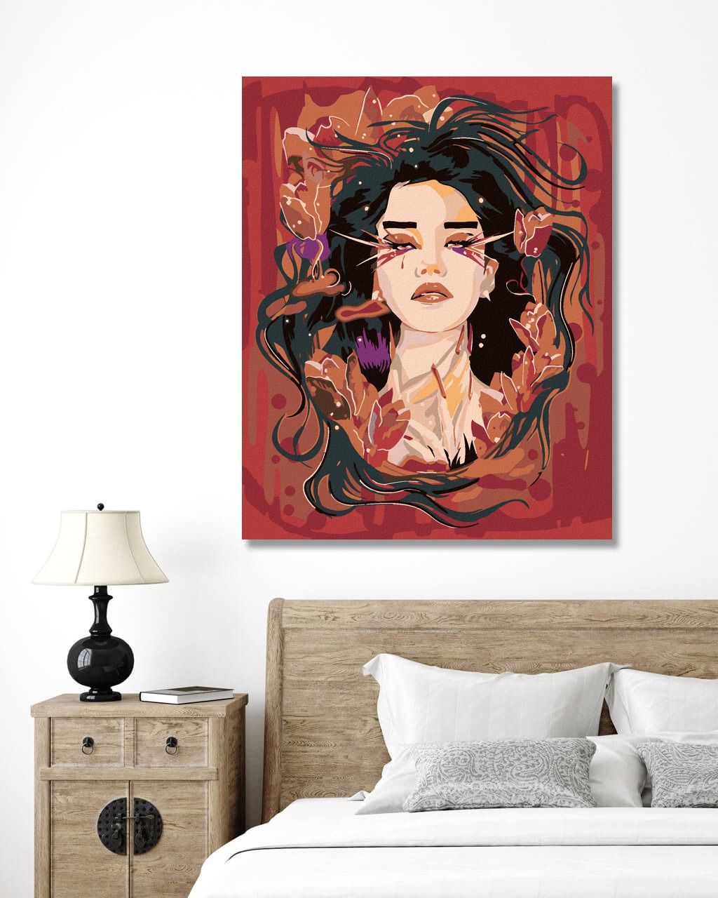 zuty Malování podle čísel - ŽENA V RUDÉM OBRAZU - Rozměr: 40x50 cm, Rámování: Varianta: vypnuté plátno na rám - obrázek 4