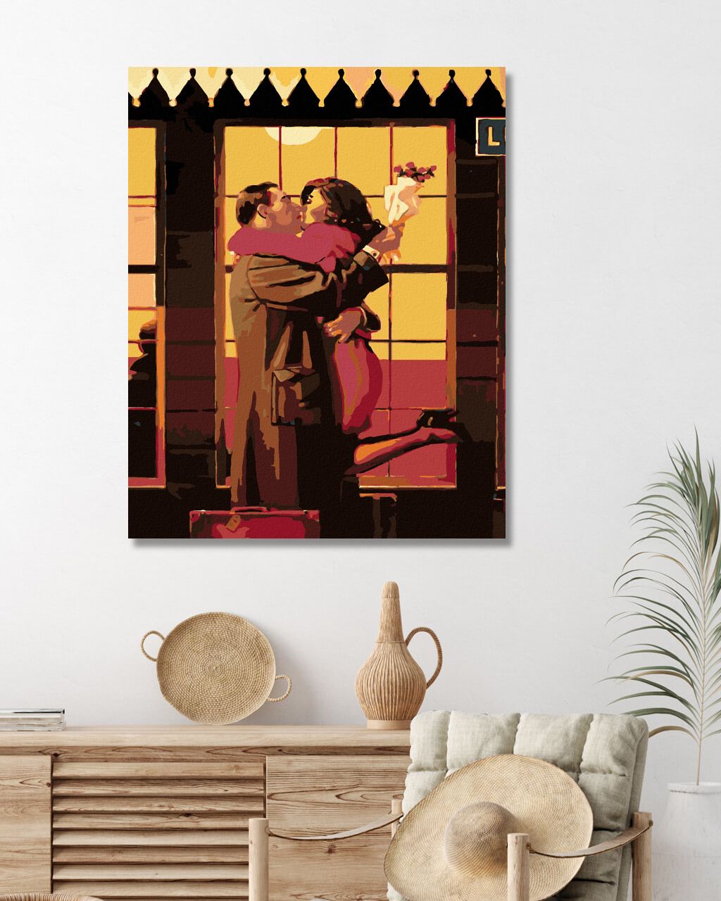 zuty Malování podle čísel - ZAMILOVANÉ PŘIVÍTÁNÍ S RŮŽEMI - Rozměr: 40x50 cm, Rámování: Varianta: bez rámu a bez vypnutí plátna - obrázek 4