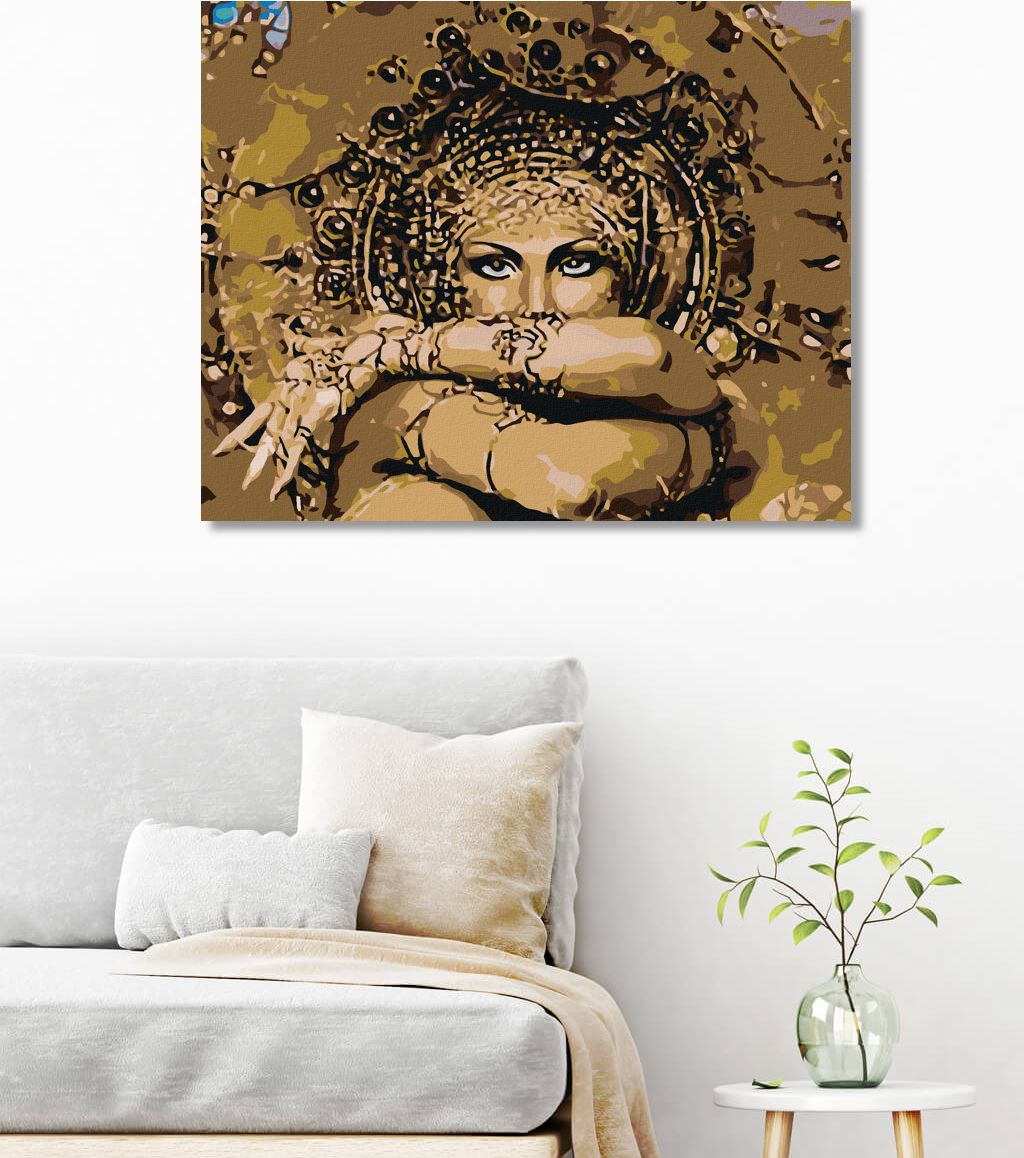 zuty Malování podle čísel - TAJEMNÁ ŽENA V OBJETÍ - Rozměr: 40x50 cm, Rámování: Varianta: vypnuté plátno na rám - obrázek 3