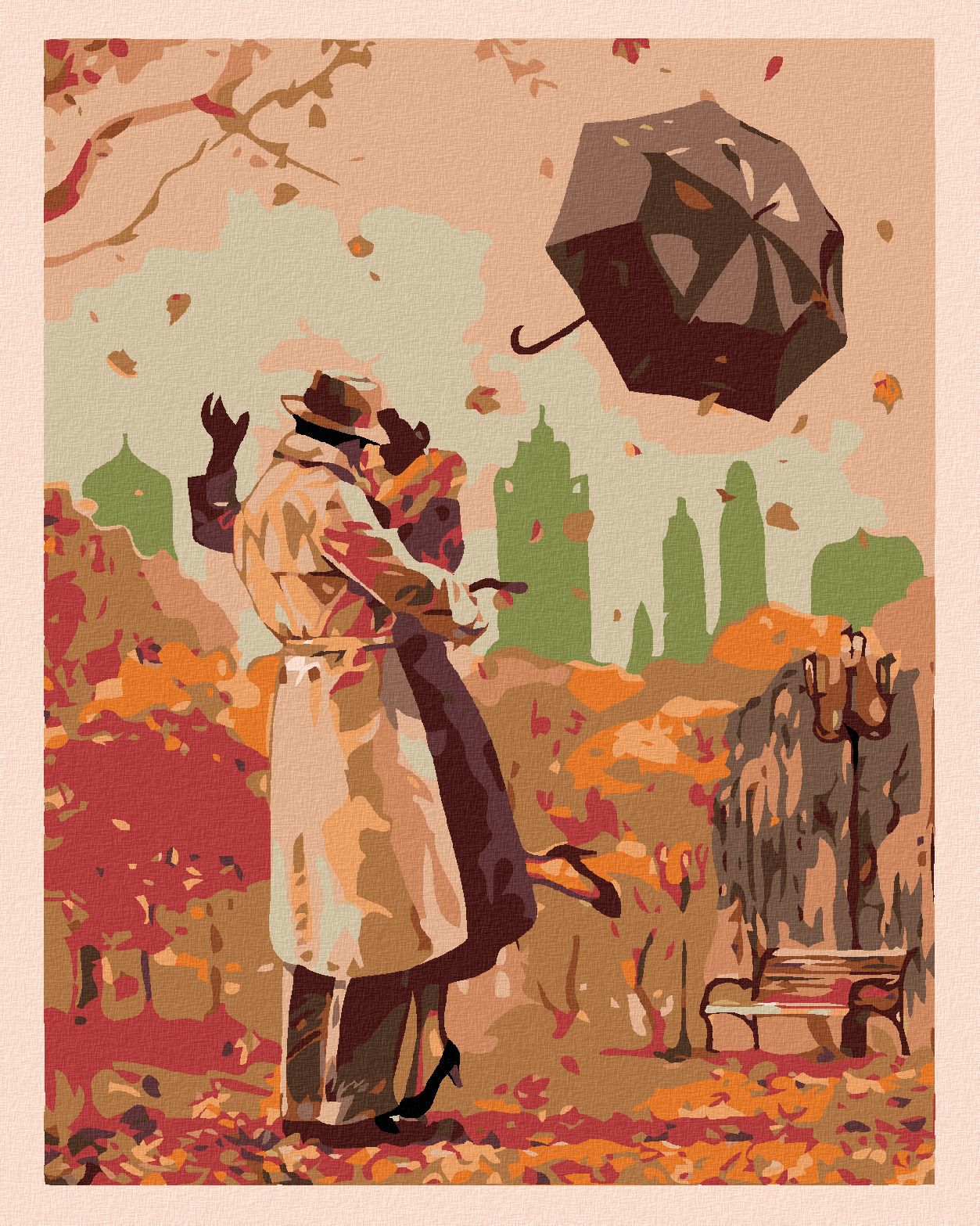 zuty Malování podle čísel - PODZIMNÍ ROMANCE - Rozměr: 40x50 cm, Rámování: Varianta: bez rámu a bez vypnutí plátna - obrázek 1