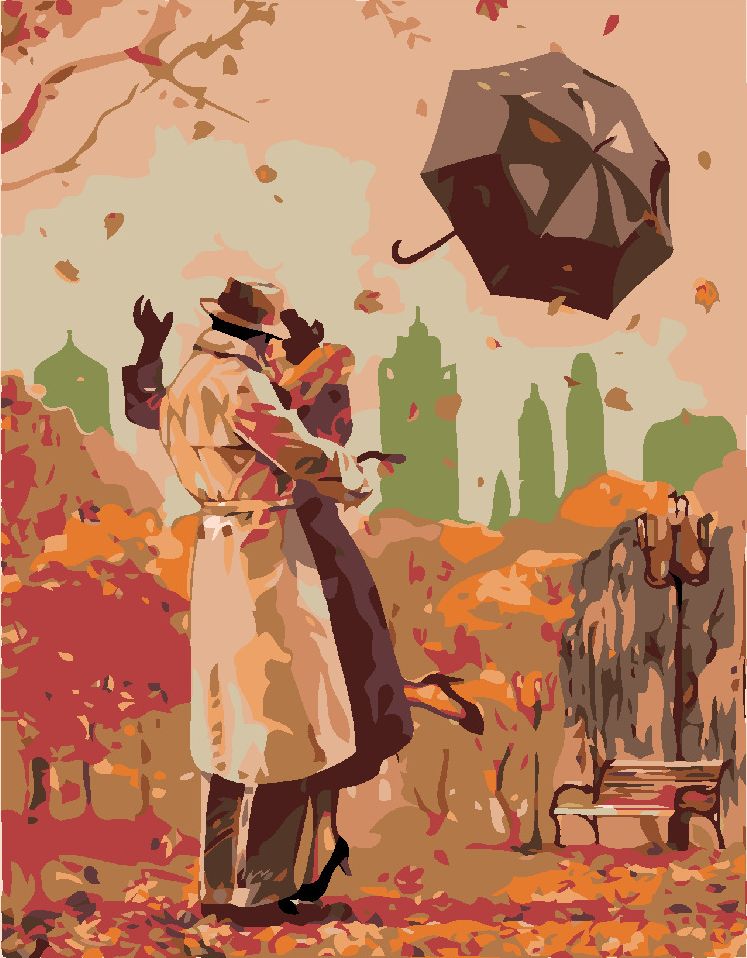 zuty Malování podle čísel - PODZIMNÍ ROMANCE - Rozměr: 40x50 cm, Rámování: Varianta: bez rámu a bez vypnutí plátna - obrázek 9