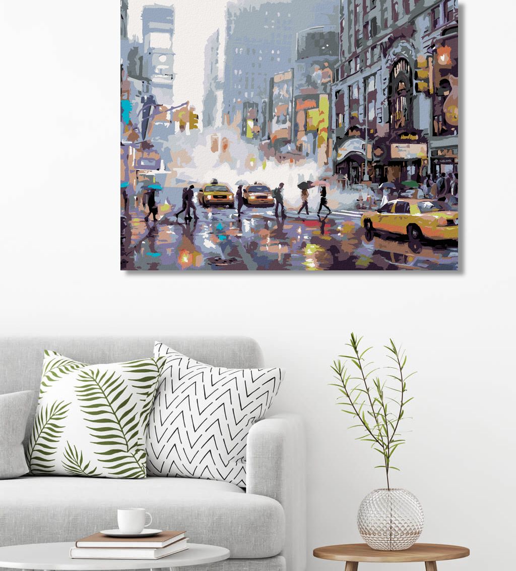 zuty Malování podle čísel - RUŠNÁ ULICE V NEW YORKU (RICHARD MACNEIL) - Rozměr: 40x50 cm, Rámování: Varianta: vypnuté plátno na rám - obrázek 4