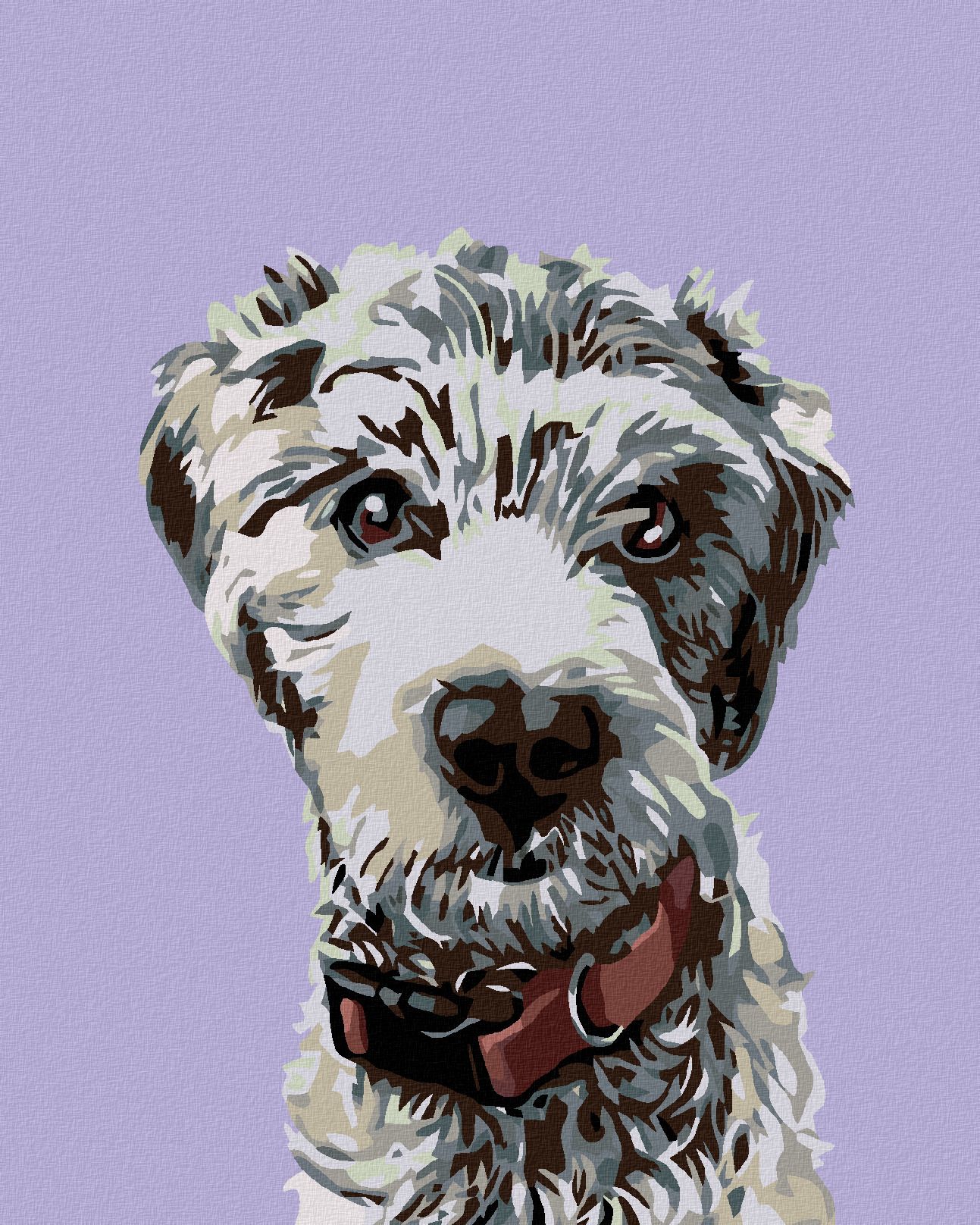 zuty Malování podle čísel - CHLUPÁČ S ČERVENÝM OBOJKEM - Rozměr: 40x50 cm, Rámování: Varianta: bez rámu a bez vypnutí plátna - obrázek 1