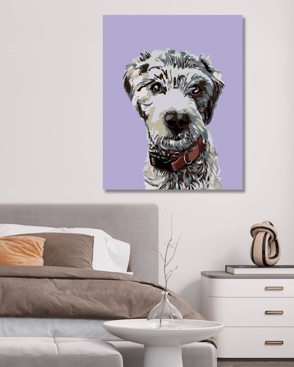 zuty Malování podle čísel - CHLUPÁČ S ČERVENÝM OBOJKEM - Rozměr: 40x50 cm, Rámování: Varianta: bez rámu a bez vypnutí plátna - obrázek 5