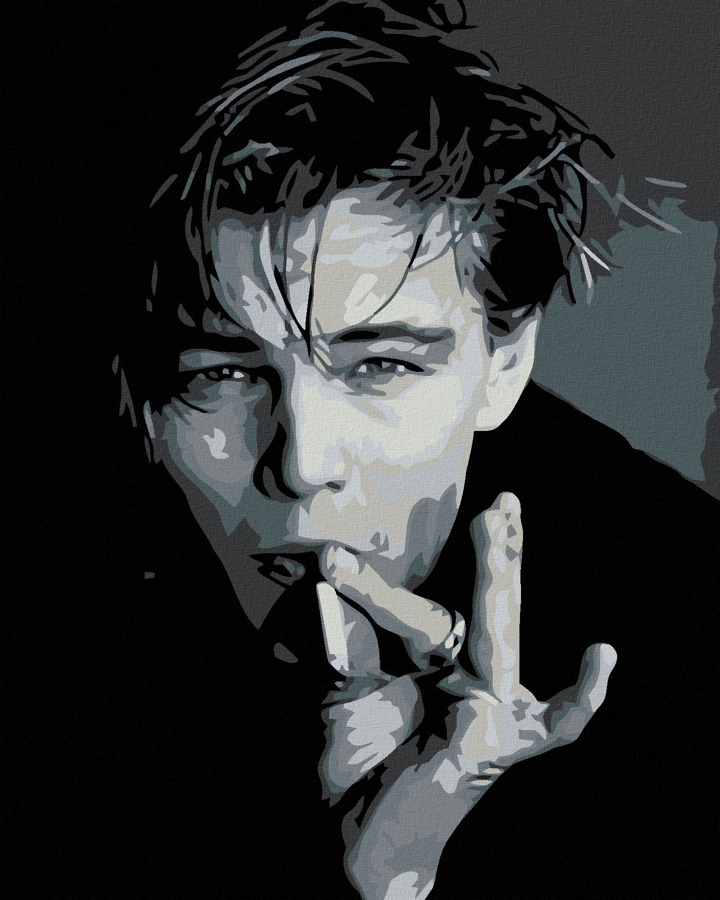 zuty Malování podle čísel - LEONARDO DICAPRIO S CIGARETOU - Rozměr: 40x50 cm, Rámování: Varianta: bez rámu a bez vypnutí plátna - obrázek 1