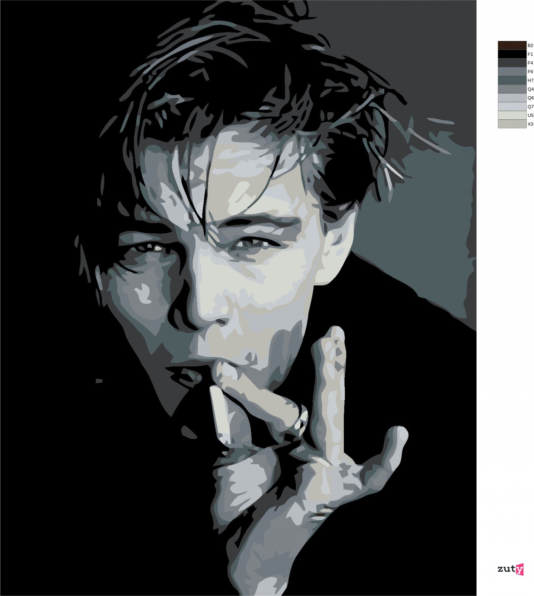zuty Malování podle čísel - LEONARDO DICAPRIO S CIGARETOU - Rozměr: 40x50 cm, Rámování: Varianta: bez rámu a bez vypnutí plátna - obrázek 4