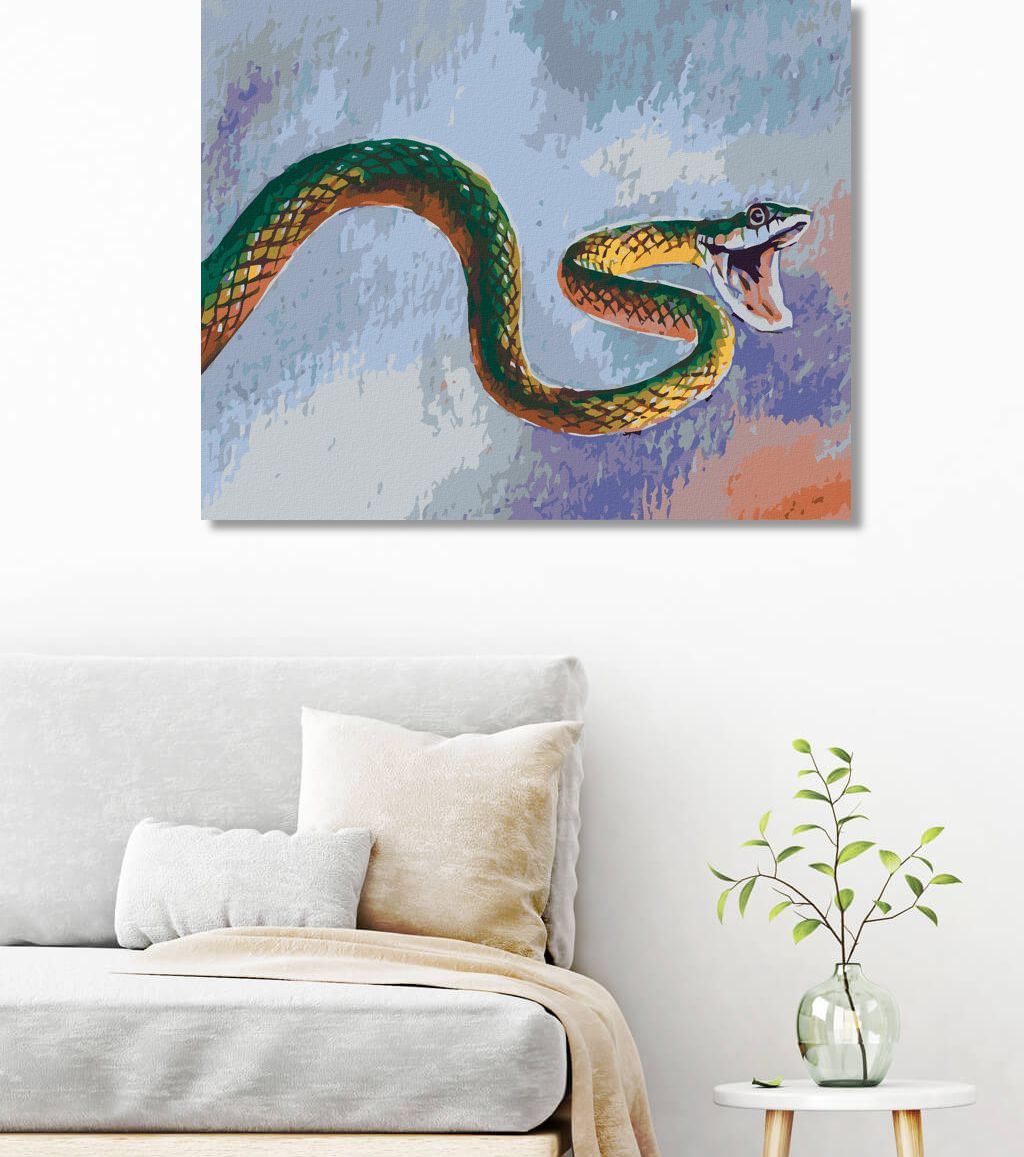 zuty Malování podle čísel - ZELENÝ HAD - Rozměr: 40x50 cm, Rámování: Varianta: bez rámu a bez vypnutí plátna - obrázek 8