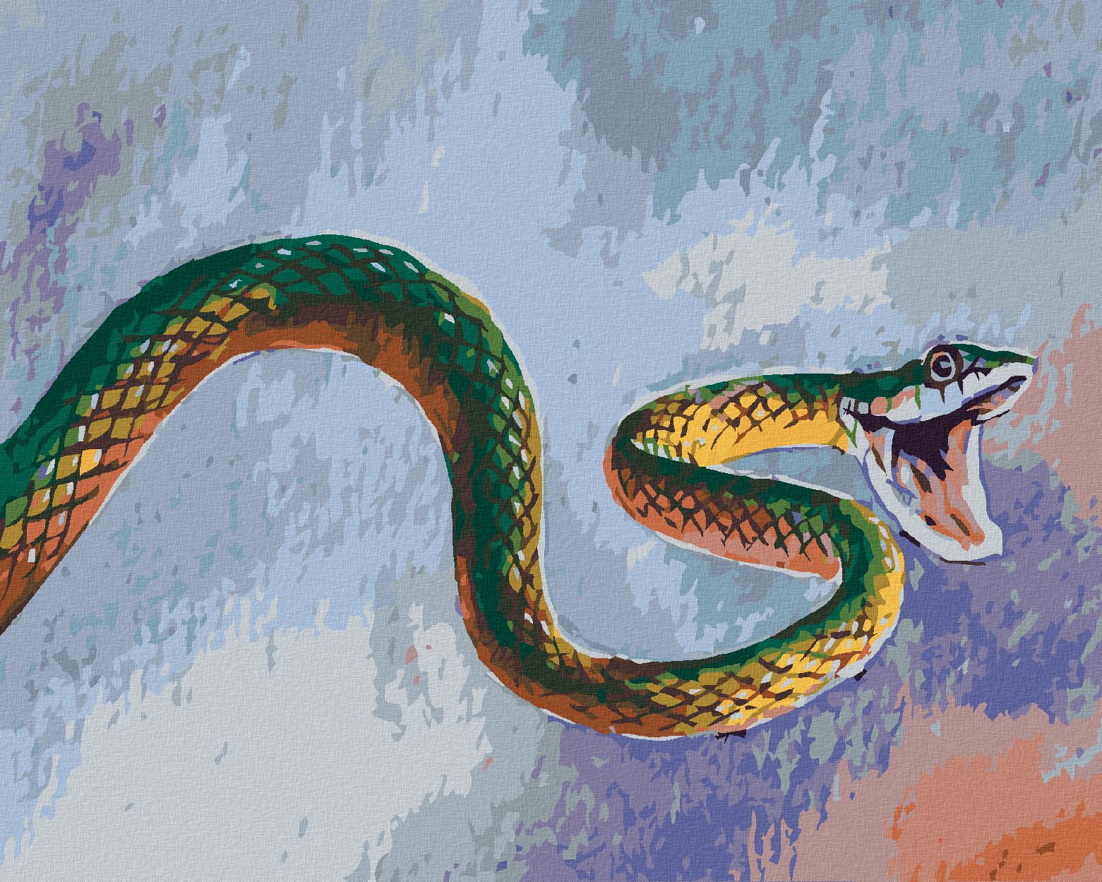 zuty Malování podle čísel - ZELENÝ HAD - Rozměr: 40x50 cm, Rámování: Varianta: vypnuté plátno na rám - obrázek 1