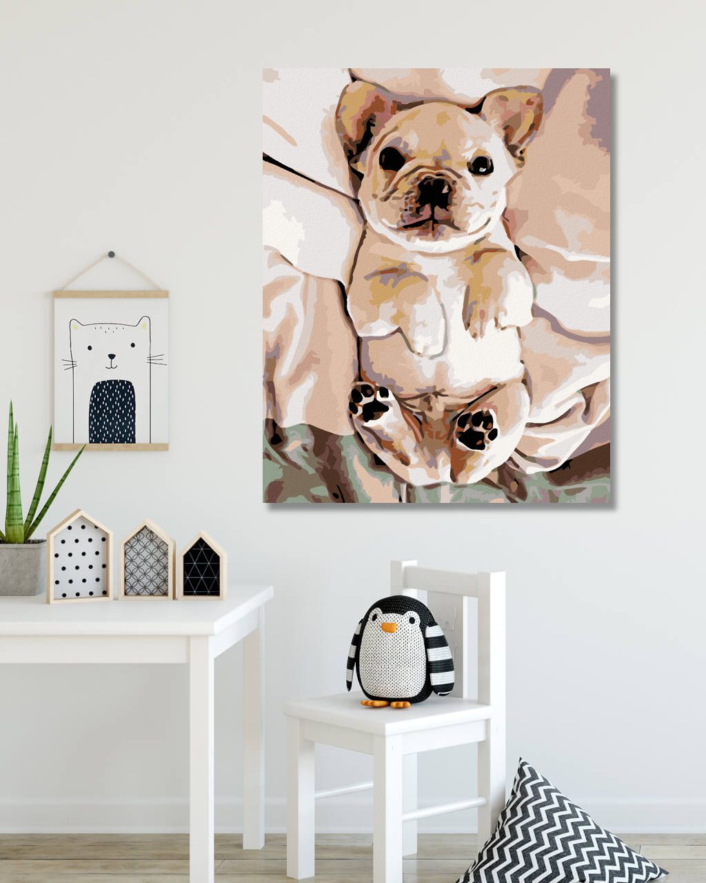 zuty Malování podle čísel - MALÉ ŠTĚNĚ BULDOČKA - Rozměr: 40x50 cm, Rámování: Varianta: vypnuté plátno na rám - obrázek 3