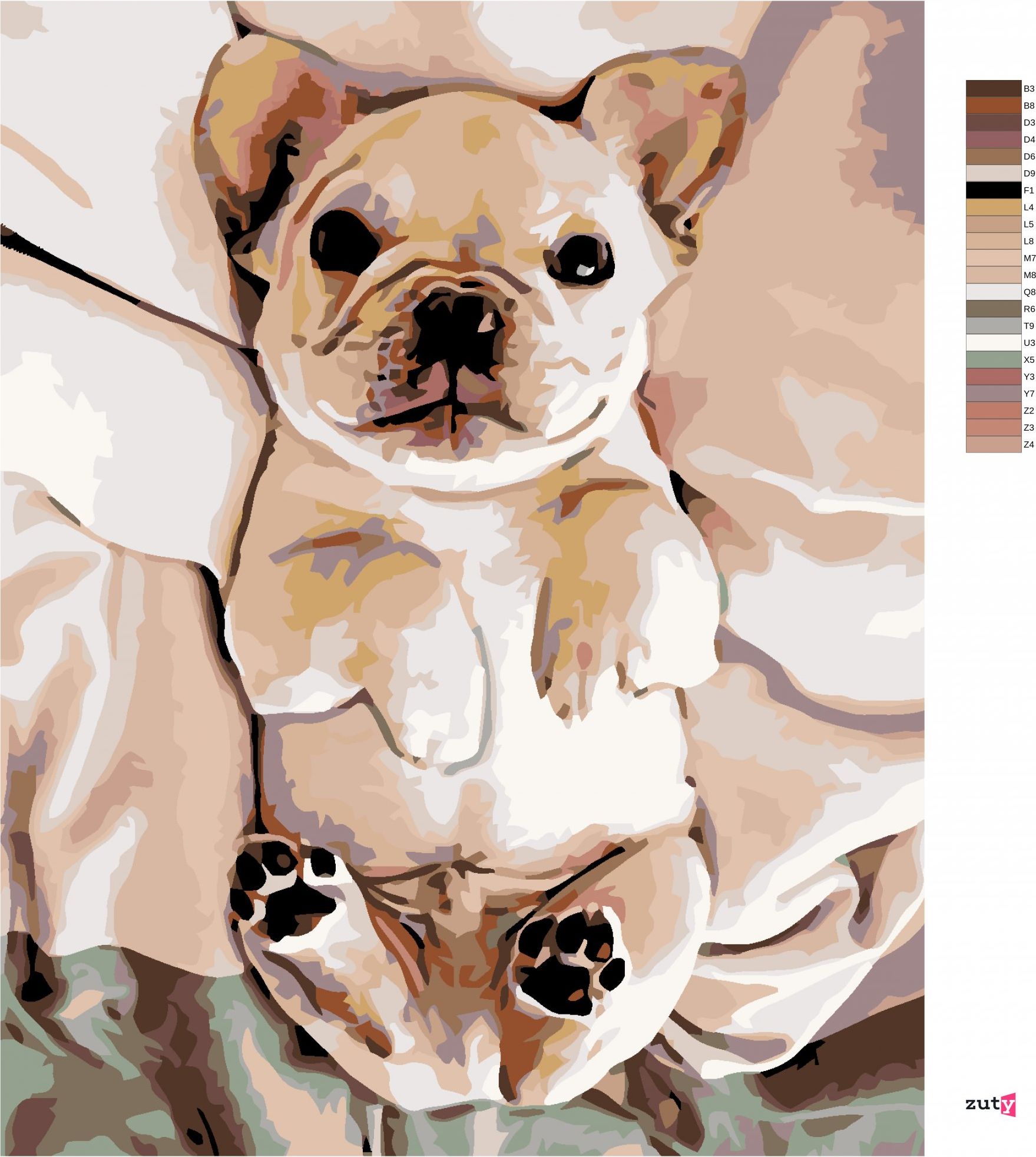 zuty Malování podle čísel - MALÉ ŠTĚNĚ BULDOČKA - Rozměr: 40x50 cm, Rámování: Varianta: vypnuté plátno na rám - obrázek 6