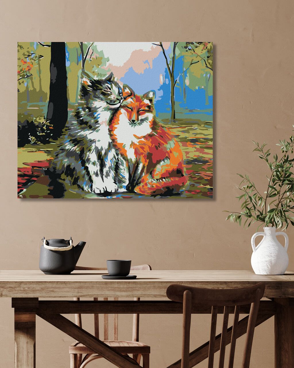 zuty Malování podle čísel - KOCOUR S LIŠTIČKOU - Rozměr: 40x50 cm, Rámování: Varianta: bez rámu a bez vypnutí plátna - obrázek 10