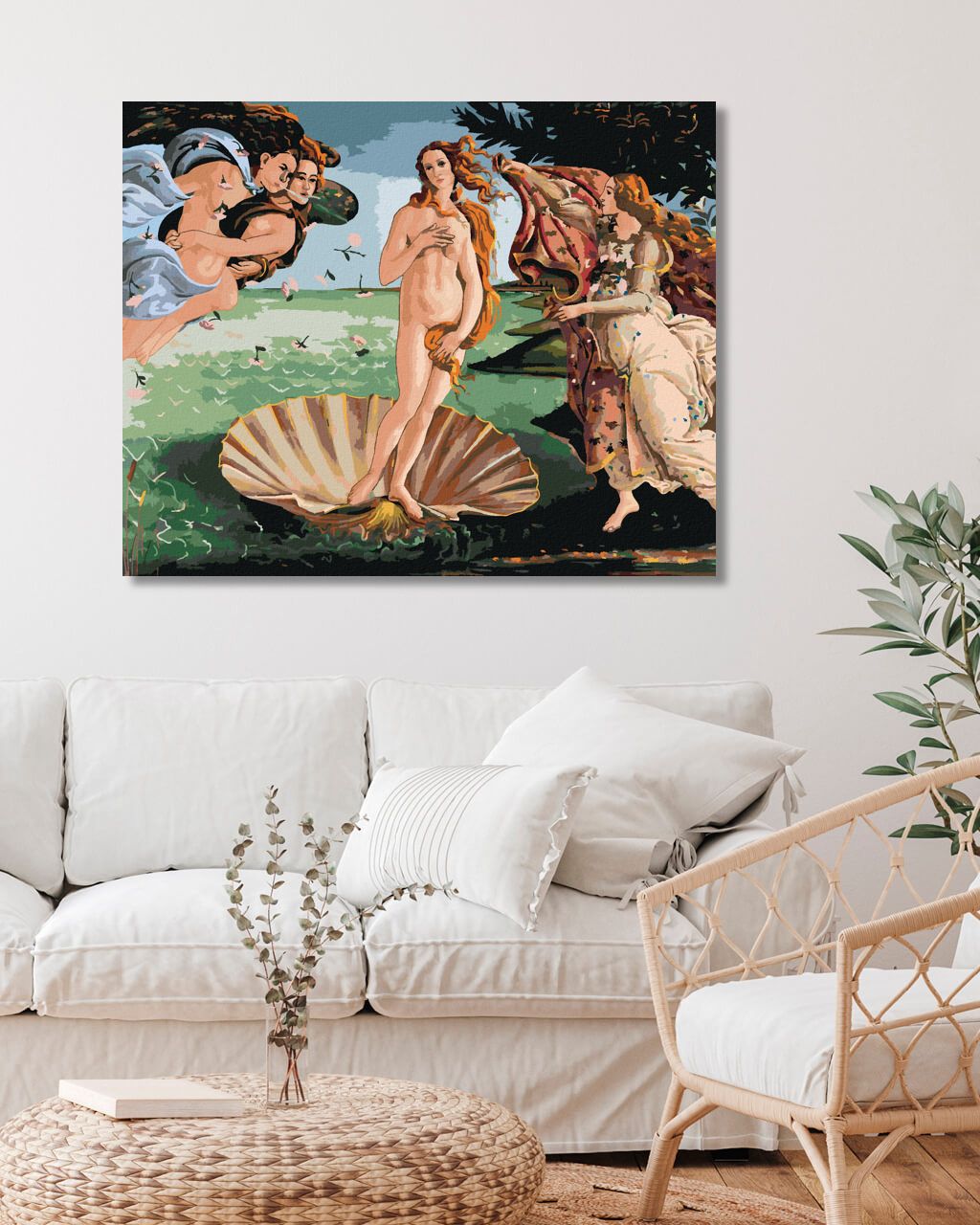 zuty Malování podle čísel - ZROZENI VENUŠE (S. BOTTICELLI) - Rozměr: 40x50 cm, Rámování: Varianta: vypnuté plátno na rám - obrázek 5