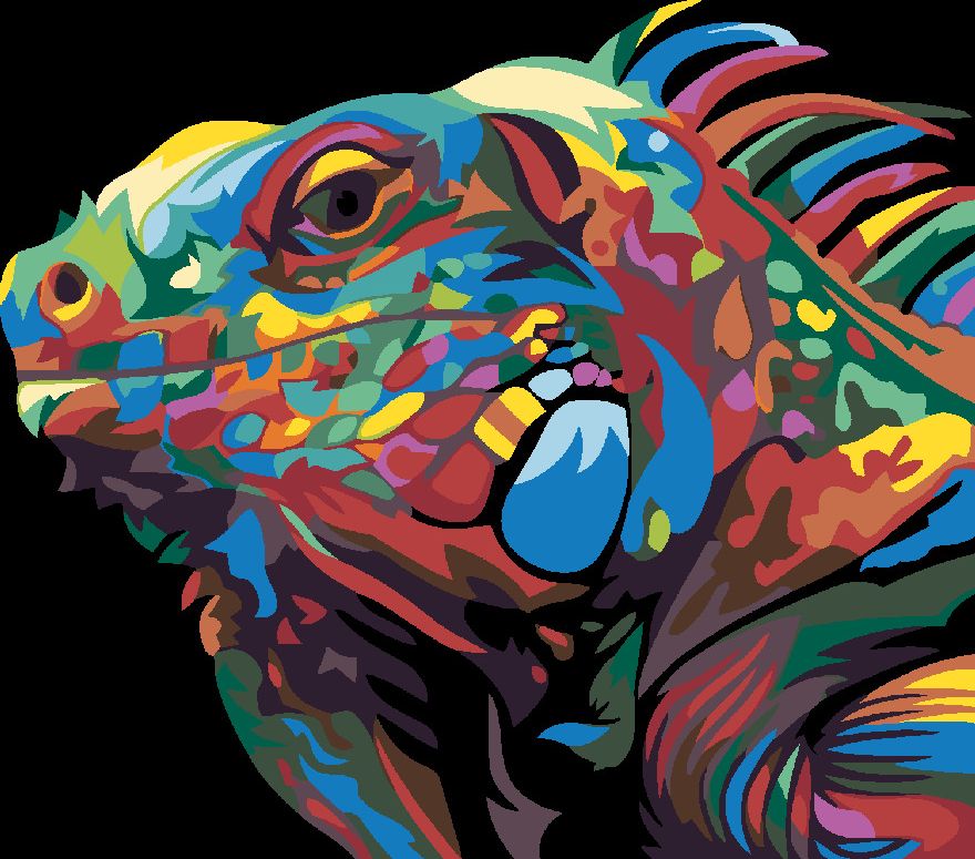 zuty Malování podle čísel - LEGUÁN - Rozměr: 40x50 cm, Rámování: Varianta: bez rámu a bez vypnutí plátna - obrázek 3