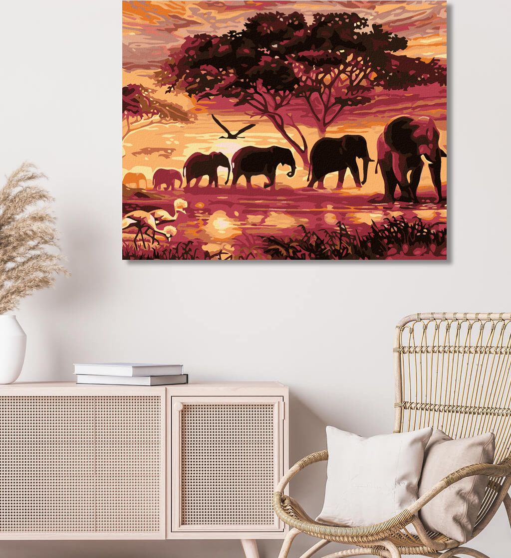 zuty Malování podle čísel - SLONI - Rozměr: 40x50 cm, Rámování: Varianta: vypnuté plátno na rám - obrázek 8